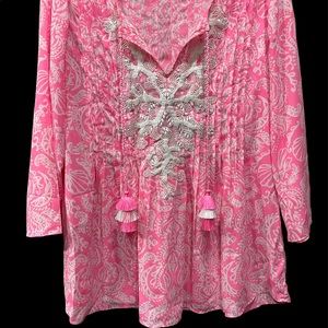 Lilly Pulitzer - Woman's Marilina Tunic Top Pre-owned Size Medium